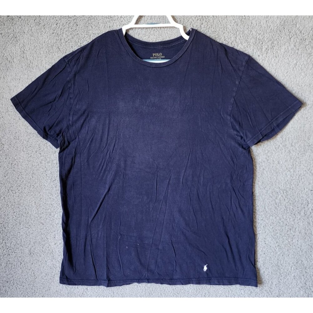POLO Ralph Lauren Navy Blue Pony Logo‎ Classic Fit T Shirt Size XL Cotton